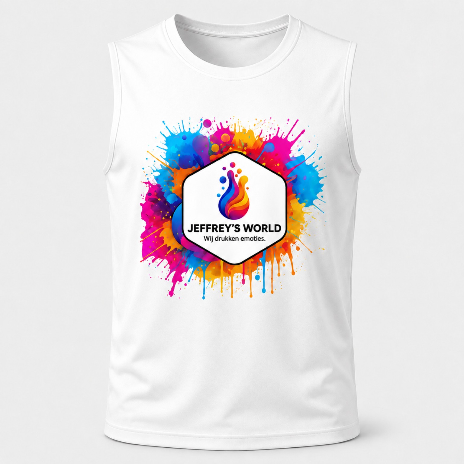 Katoenen tanktop met gepersonaliseerde DTF-bedrukking