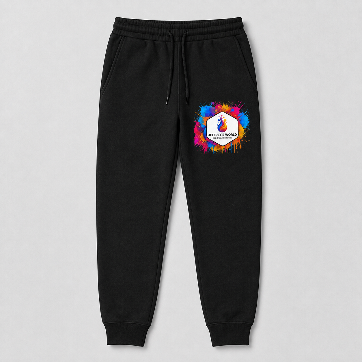 Joggingbroek 100% katoen met eigen DTF-bedrukking